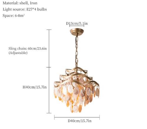 Beachy Conch Shell Coastal Pendant Chandelier Lighting - The Finishing Touch Decor, LLC