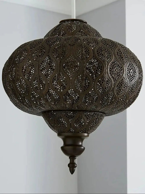 Iron Moroccan Mandela Pattern Pendant Shade Light - The Finishing Touch Decor, LLC