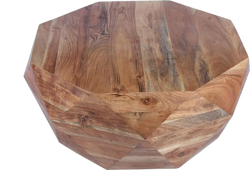 Rustic Nordic Diamond Shape Acacia Wood Coffee Table