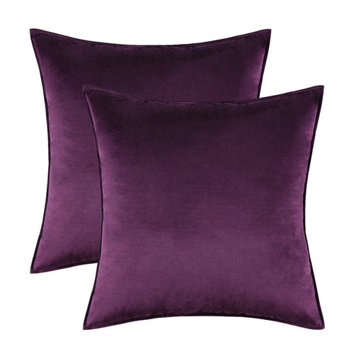 Bold Color Light Velvet Throw Pillow Covers Set - The Finishing Touch Decor, LLC