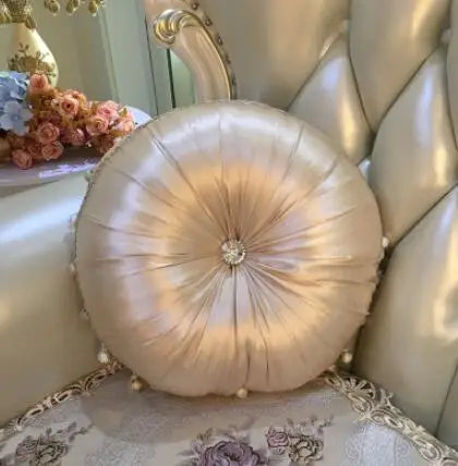 Round European Satin Tufted Accent Pillows - The Finishing Touch Decor, LLC