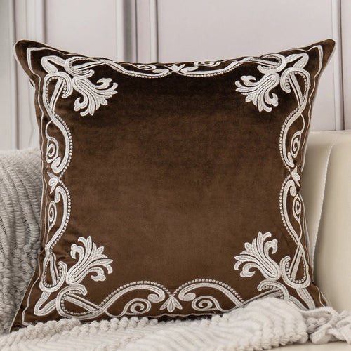 Luxury Handmade European Embroidery Velvet Throw Pillow Covers - The Finishing Touch Decor, LLC