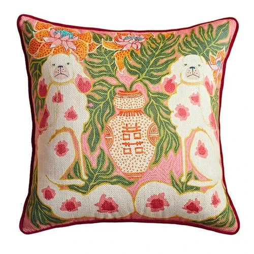 Eclectic Antique Swan & Animal Scenes Throw Pillow Covers - The Finishing Touch Decor, LLC