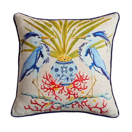 Eclectic Antique Swan & Animal Scenes Throw Pillow Covers - The Finishing Touch Decor, LLC