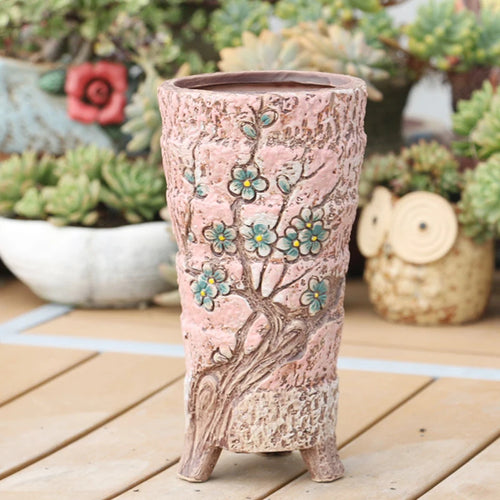 Hand-Painted Floral Ceramic Pottery Succulent Flowerpots - The Finishing Touch Decor, LLC