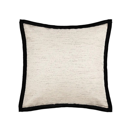 Ivory Cover Black & Gold Stripe Modern Jacquard Throw Pillows Covers - The Finishing Touch Decor, LLC