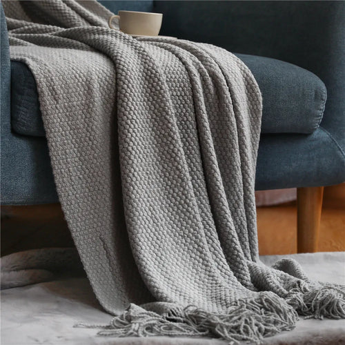 Waffle Embossed Knit Throw Blanket or Bedspread - The Finishing Touch Decor, LLC