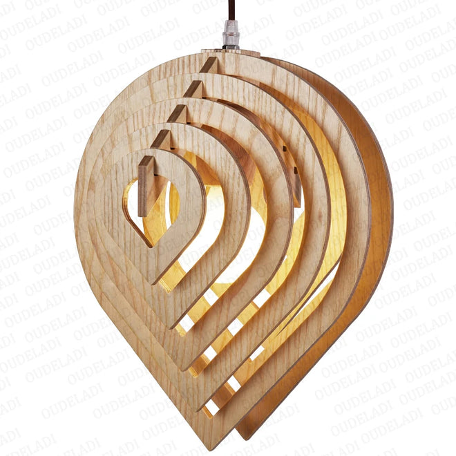 Nordic Wooden Tear Drop Pendant Hanging Chandelier - 1 Lamp, 2 Ways - The Finishing Touch Decor, LLC