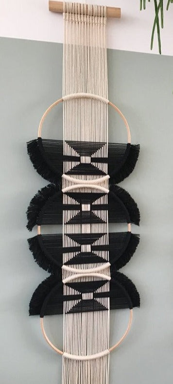 Bamboo Circle & Handwoven Rope Macrame Wall Hanging - The Finishing Touch Decor, LLC