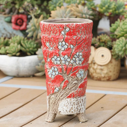 Hand-Painted Floral Ceramic Pottery Succulent Flowerpots - The Finishing Touch Decor, LLC