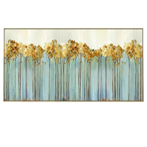 Turquoise Gold Minimalist Tree Landscape Canvas Print Wall Art - The Finishing Touch Decor, LLC