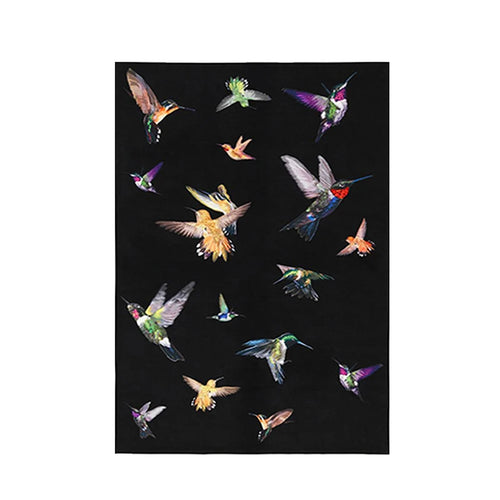 Hand Painted Hummingbird Colorful Tapestry Area Rug - The Finishing Touch Decor, LLC