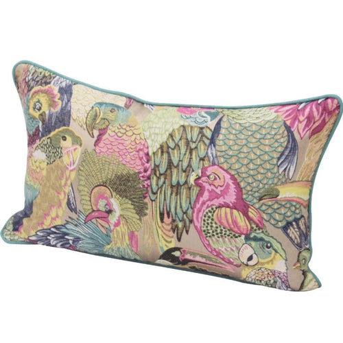 Neoclassical Parrot Flower Embroidery Throw Pillow Covers - The Finishing Touch Decor, LLC