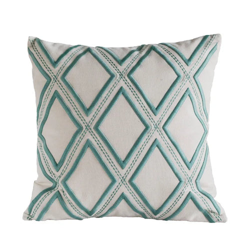 Embroidered Quatrefoil Pattern Throw Pillow Covers - The Finishing Touch Decor, LLC