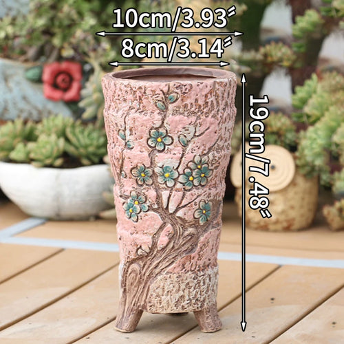 Hand-Painted Floral Ceramic Pottery Succulent Flowerpots - The Finishing Touch Decor, LLC