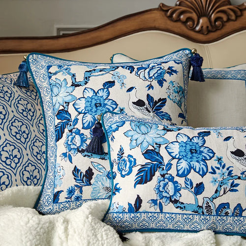 Blue & White Chinese Porcelain Pattern Throw Pillow Covers - The Finishing Touch Decor, LLC