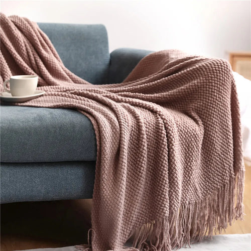 Waffle Embossed Knit Throw Blanket or Bedspread - The Finishing Touch Decor, LLC