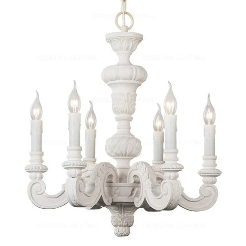 Roman Pillar Light Carved Wooden & Iron Italian Murano Vintage-Style Hanging Chandelier - The Finishing Touch Decor, LLC