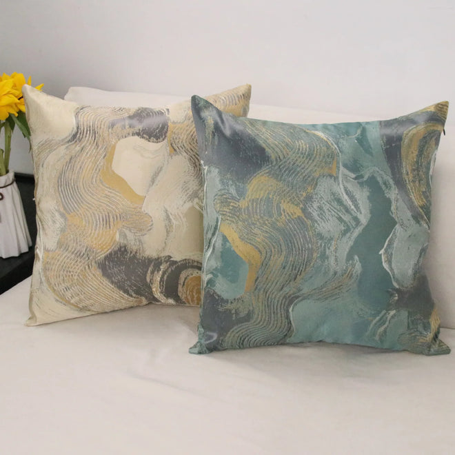 Modern Metallic Swirl Decorative Throw Pillow Covers - 45x45cm - The Finishing Touch Decor, LLC