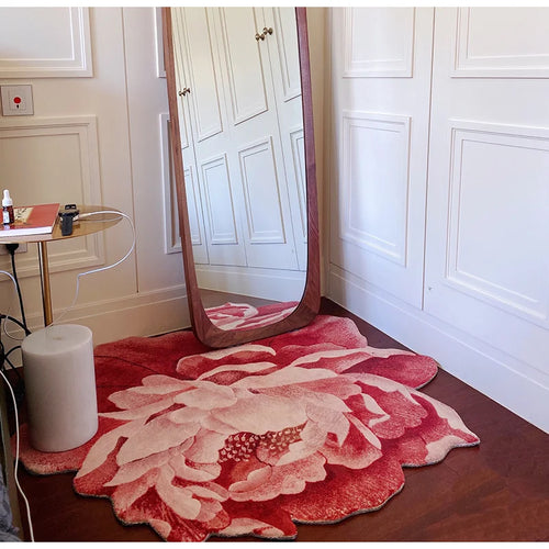 Romantic Peony Flower Shaped Luxury Bedside Carpet Rug - The Finishing Touch Decor, LLC