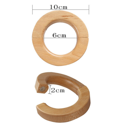 Simple Circular Wood Magnetic Curtain Drapes Holder Tieback - 2pcs - The Finishing Touch Decor, LLC