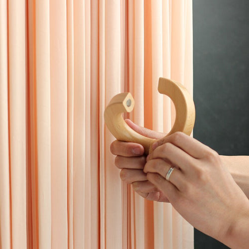 Simple Circular Wood Magnetic Curtain Drapes Holder Tieback - 2pcs - The Finishing Touch Decor, LLC