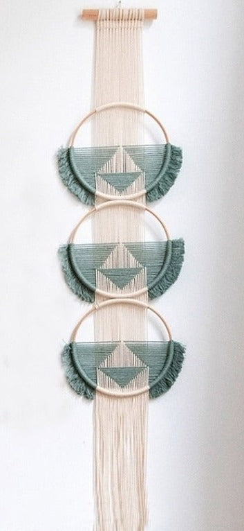 Bamboo Circle & Handwoven Rope Macrame Wall Hanging - The Finishing Touch Decor, LLC