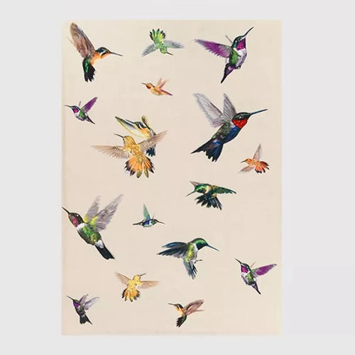 Hand Painted Hummingbird Colorful Tapestry Area Rug - The Finishing Touch Decor, LLC