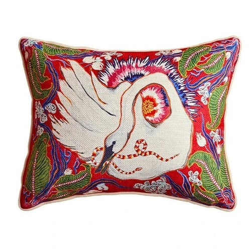 Eclectic Antique Swan & Animal Scenes Throw Pillow Covers - The Finishing Touch Decor, LLC