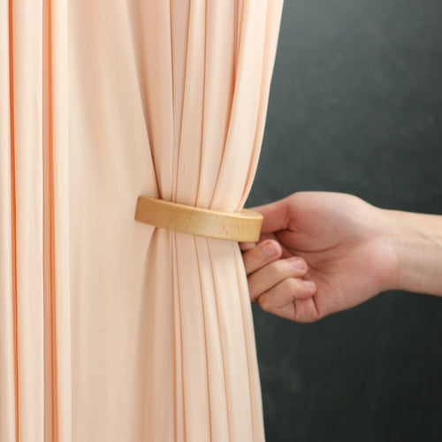 Simple Circular Wood Magnetic Curtain Drapes Holder Tieback - 2pcs - The Finishing Touch Decor, LLC