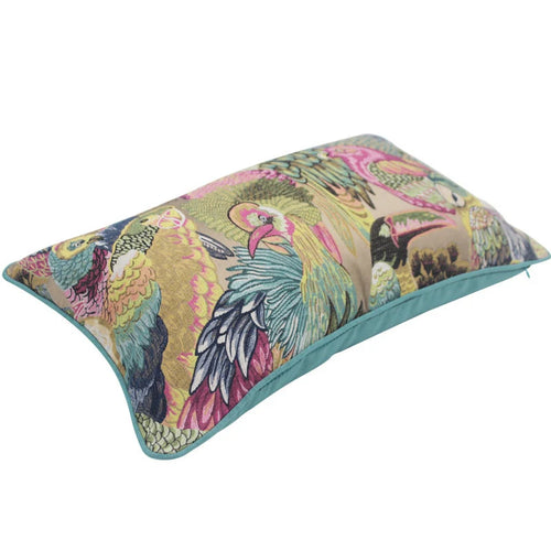 Neoclassical Parrot Flower Embroidery Throw Pillow Covers - The Finishing Touch Decor, LLC