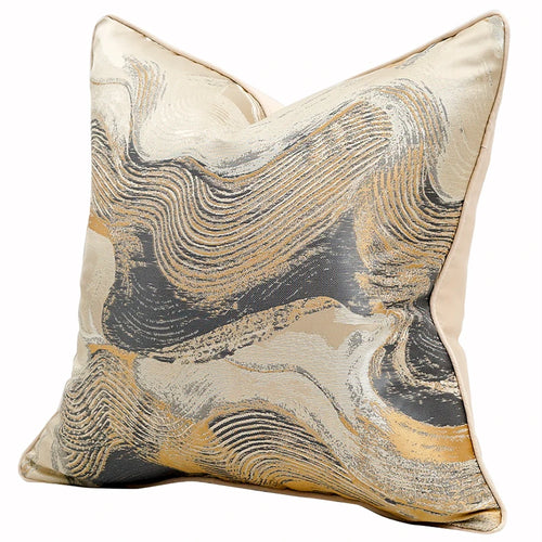 Modern Metallic Swirl Decorative Throw Pillow Covers - 45x45cm - The Finishing Touch Decor, LLC