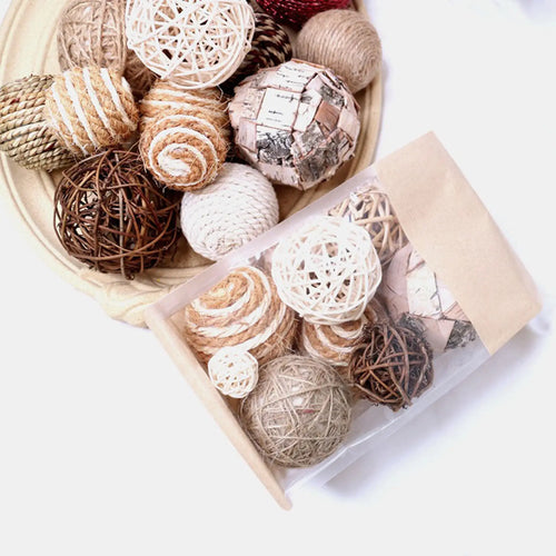 Natural Rattan Assorted Woven Wicker Balls - The Finishing Touch Decor, LLC