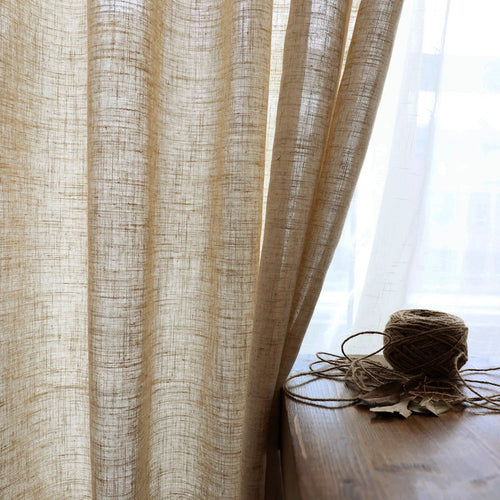 Linen Textured Semi-Shade Gauze Long Window Curtains - The Finishing Touch Decor, LLC