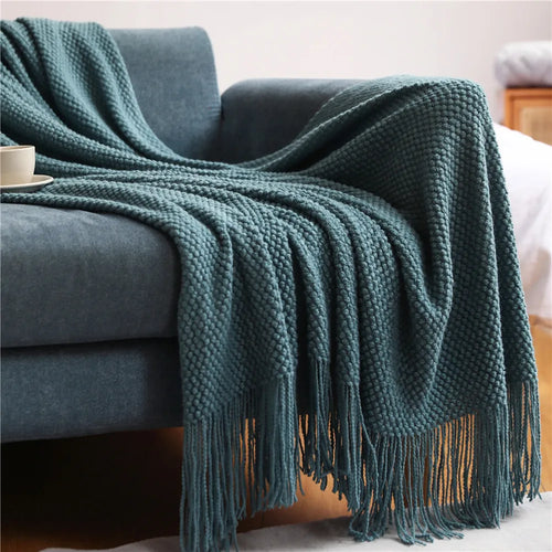 Waffle Embossed Knit Throw Blanket or Bedspread - The Finishing Touch Decor, LLC