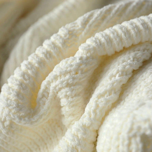 Chunky Knit Faux Fur Pompom Chenille Throw Blanket - The Finishing Touch Decor, LLC