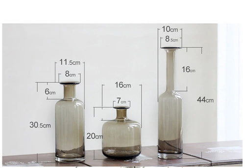 Tall Neck Brown Minimalist Translucent Glass Vases - The Finishing Touch Decor, LLC