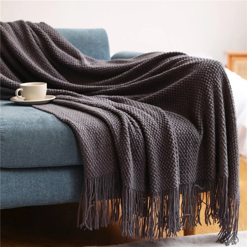 Waffle Embossed Knit Throw Blanket or Bedspread - The Finishing Touch Decor, LLC