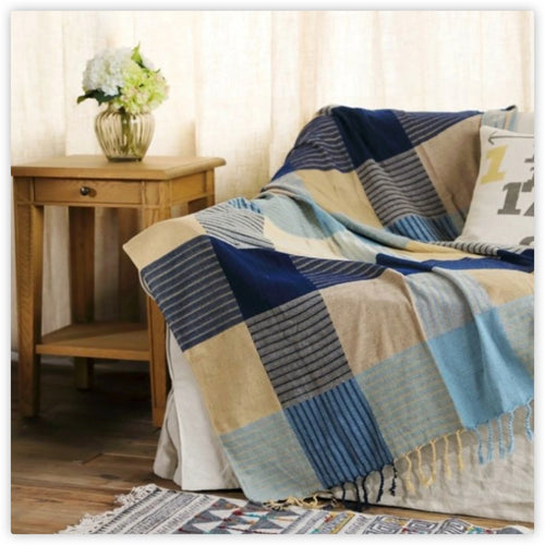 Patchwork Plaid Boho Throw Bedspread Blanket - The Finishing Touch Decor, LLC