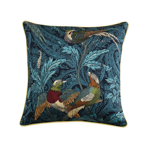 Jewel Tone Nightingale Birds Print Throw Pillow Cover - The Finishing Touch Decor, LLC