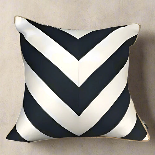 Modern Ivory & Black Stripe Throw Pillow Cover - The Finishing Touch Decor