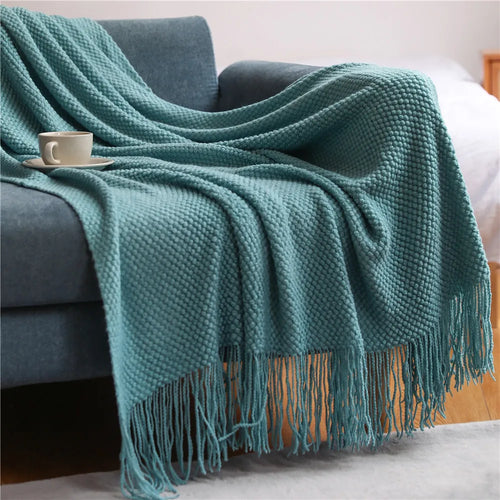 Waffle Embossed Knit Throw Blanket or Bedspread - The Finishing Touch Decor, LLC