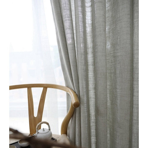 Linen Textured Semi-Shade Gauze Long Window Curtains - The Finishing Touch Decor, LLC