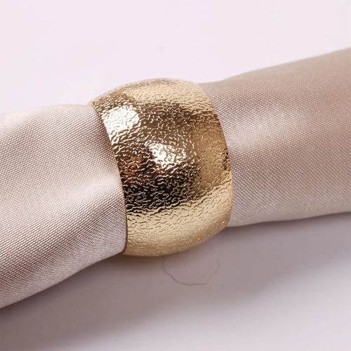 Formal Gold or Silver Metal Dinner Napkin Rings - Set of 4 - The Finishing Touch Decor, LLC