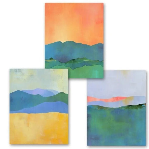 Vivid Color "Mountain Sunrise" on Canvas Paintings Print Modern Wall Art - The Finishing Touch Decor, LLC