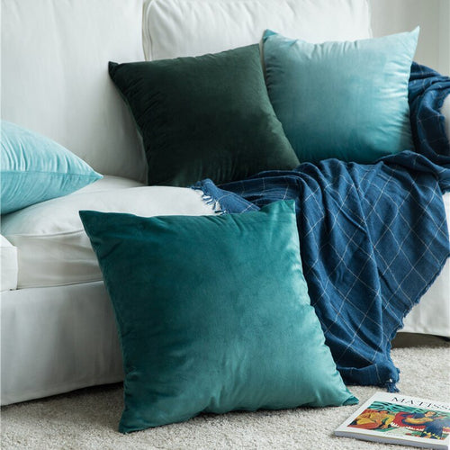 Square Velvet Square Simple Throw Pillows Covers - 45x45cm - The Finishing Touch Decor, LLC