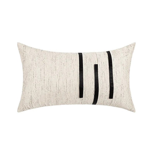 Ivory Cover Black & Gold Stripe Modern Jacquard Throw Pillows Covers - The Finishing Touch Decor, LLC