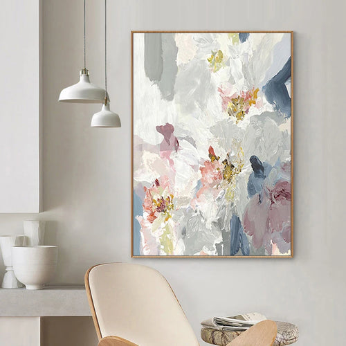 Hand-Painted Abstract Impressionist Pastel Oil Canvas Painting - The Finishing Touch Decor, LLC