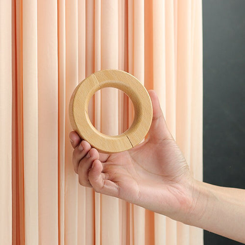 Simple Circular Wood Magnetic Curtain Drapes Holder Tieback - 2pcs - The Finishing Touch Decor, LLC