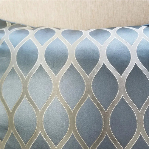 Contemporary Shiny Geometric Design Woven Jacquard Decorative Pillow Case Gray Blue Sofa Chair Cushion Cover 45x45cm 1pc/lot